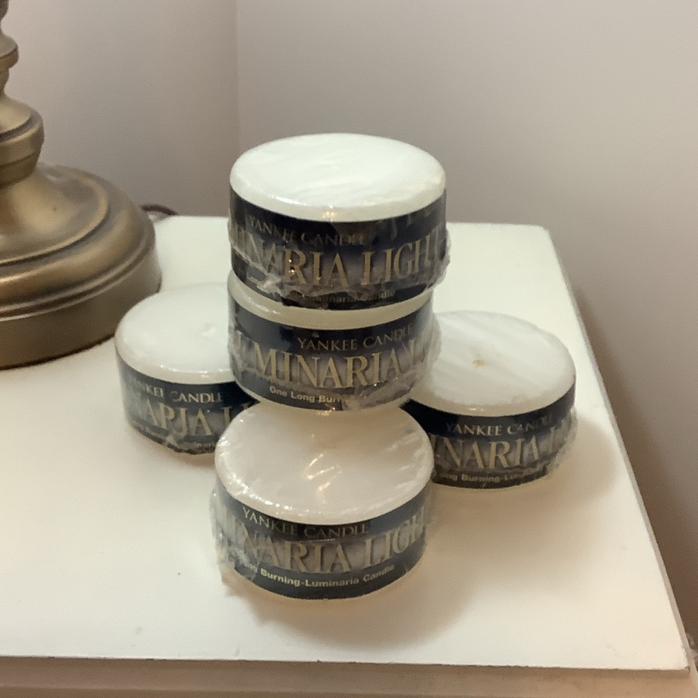 Yankee Candle Luminaria Light-One Long Burning Luminaria Candle, White Set of 5